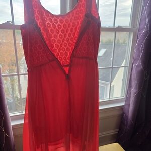 Source Unknown Vibrant Red Midi Dress